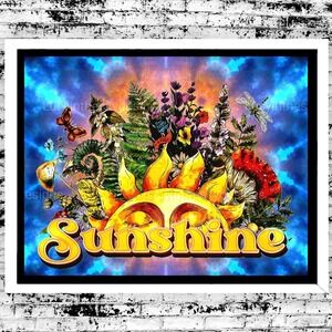 Sunshine Bright Blue Tie Dye Wildflower Hippie Nature Lover Art Print